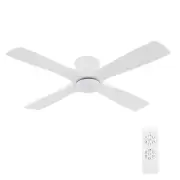 48 Inch Flush Mount DC Ceiling Fan with Lights and Remote, 4 Reversible Carve...