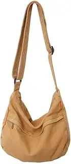 [Halemet] Messenger Bag for Men Women Large Capacity Crossbody Bag Canvas Tote Bag Shoulder Bag Satchel Hobo for School Work
