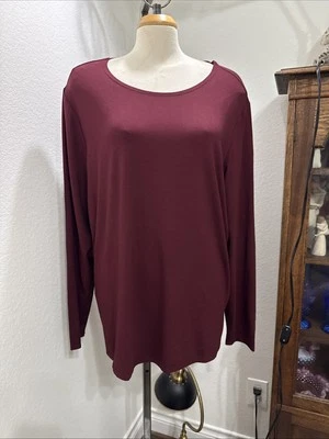 NWT Eileen Fisher Woman Sz 2X Round Neck Rayon Stretch Tunic Top