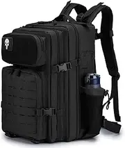SUCIKORIO Tactical Backpack 45L Black Military Backpack Molle Assault Pack Army Outdoor Rucksack Great Capacity For Hiking, Camping,Trekking