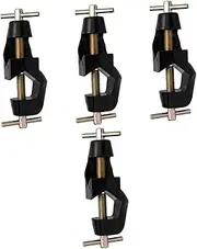 ULTECHNOVO 4sets Cross Clip Pole Clamp Puller Stands Heavy Duty Clamp Clip Quick Clamps for Woodworking Valve Stand Rod Vice Clamps Heavy Duty Lab Fasteners Large Clamp Zinc Alloy Black 2pcs*4