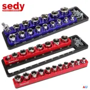 2x Socket Organizer Set Metric SAE Magnetic Base Tray Holder Detachable Tool Box