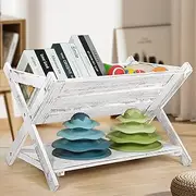 Book Caddy with Shelf, Kids Bookcase Storage with Shelf, Kids Book Storage Organizer for Toddlers