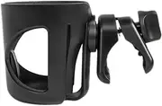 UTHCLO 360Degree Stroller Cup Holder Rotation Slip Design for Bottles Drinks Lightweight Material Compatible with Strollers Bicycles Wheelchairs Black