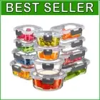 Leak-Proof and Dishwasher Safe Glass Containers - 24 Gray Meal Prep Storage