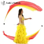 Silk Veil POI Streamer Thrown Balls Belly Dancer Stage Props Bellydance Costume