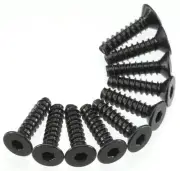 Axial AXA466 M3x12mm Hex Socket Tapping Flat Head Black (10) EXO / Wraith / AX10