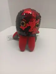 Wild Republic Sequin Octopus Red Black Slap Bracelet Wrist Hugger
