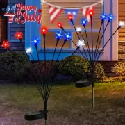 4th of July Decorations Outdoor Solar Star Swaying Lights, 2Pack Red White an...