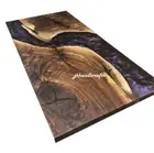 Black Shiny Epoxy Table Top Resin Table Walnut Custom Order Cruise Cabin