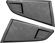 Carbon Fiber Look 1/4 Rear Side Vent Quarter Window Louver Shutter Cover Trim Accessories Compatible For Ford Mustang 2015-2022