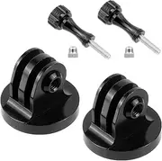 Momerch Aluminum Alloy Mount Adapter with Thumb Screws Compatible with GoPro Hero and Other Action Cam (2Pack Black)