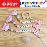 Customised Dummy Clip for Girls Personalised Name Soother Chains with Name