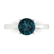1.5Ct Round Cut - Topaz Gemstone Solitaire Ring White Gold, Anniversary Gift