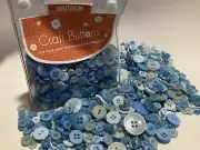 Beutron Brand 250g Assorted Blue Buttons for sewing and craft - Bulk Value Sale