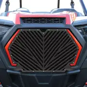 Custom Steel Grille Kit for Polaris RZR XP Turbo S 2019-2020 "V-Stripes" Black