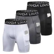 Lixada 3 Packs Men's Compression Shorts Running Shorts Performance Shorts I3K4