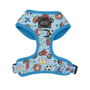 Sassy Woof Adjustable Dog Harness Blue Sport Football Baseball Large