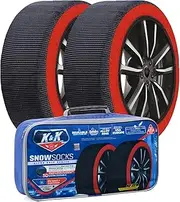 KNK Boutique K&K Automotive Snow Socks for Tires - Pro Series Ultimate Grip Chain Alternative Traction Device Truck SUV Van Car Textile Winter Emergency Kit Auto Accessory 2023 Model European (Large)
