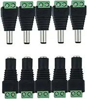 WATIIFUFU Easy Install Strip Light Connector 5pcs Male 5pcs Female Dc Power Jacks