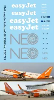 1/144 Decals forA320 / A321 New easyJet Livery Neo Version TBD773