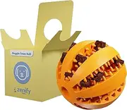 Zenify Puppy Toys Dog Toy Food Treat Interactive Puzzle Ball for Tooth Teething Chew Fetch Tennis Training Boredom Behaviour Dispensing Stimulation for Dogs & Puppies (Orange Small)