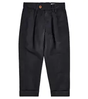 [Brunello Cucinelli Kids] Brunello Cucinelli Kids Linen and cotton pants Y 6 blue