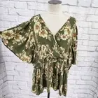 Maurices Peasant Top 2X Floral Boho Cottage Fairy Festival Flare Plunge Romantic
