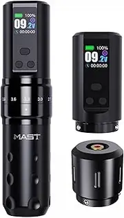 MAST TATTOO Fold2 Pro Wireless Gun Rotary Pen Machine 2 Replaceble Batteries 2,000mAh Power Motor by Mcore 7 Strokes Length P-075
