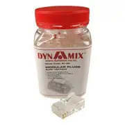 Dynamix RJ-45-JAR 100x RJ-45 8P8C Modular RJ45 Plug (Flat, Stranded) - 50micron (Packaged in Jars of100pieces) [RJ-45-JAR]