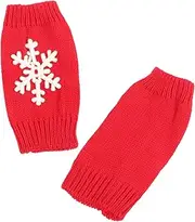 [HORIALENCE] 1 Pair Fingerless Christmas Gloves for Women Adorable Knitted Warm Gloves with Snowflake Pattern for Winter Outdoor Activities and Festive Style