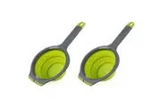 2x Progressive Thinstore 1.4L Collapsible Over-the-Sink Hand Strainer Filter GRN