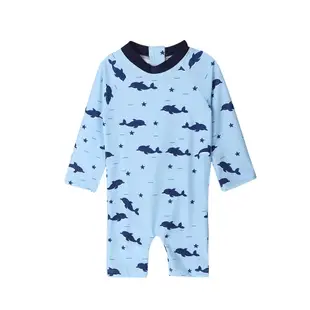 Baby童衣 滿版海豚連身泳衣 寶寶防曬長袖泳衣 88877