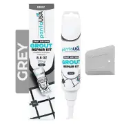 PentaUSA Tile Grout Repair Kit - Grey Grout Filler, Triple Protection, Fast D