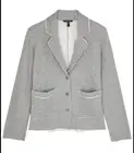 NWT Eileen Fisher Heathered Cotton & Linen Blazer, Moon Blazer, XXS, MSRP: $225