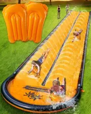 Slip Water and Slide for Kids Adults, Extra Long Backyard Water Slide with Po