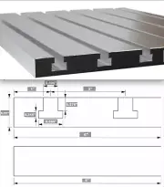 8" x 6" - 100% Cast Aluminum, T-slot fixture plate + two 1/4-20 T-Slot Nuts