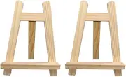 Mini Wooden Easel with Triangle Card Holder for Artist Paintings, Business Cards, Photo Displays, Christmas Decoration Plates