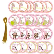 24pcs Thank You Tags Animals Gift Tags with String Baby Shower Birthday Wedding