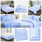 100% Cotton Sheets/Duvet Covers/Bed Skirt Select Item/TC/Size Sky Blue Solid