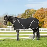 Equinavia Fryd 100% Cotton Stable Blanket for Horses | No Fill - Black - 80 in