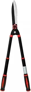 Collapsible Hedge Trimmer with Straight Blades, Secateurs 57-73 cm, Manual Hedge Trimmer with Straight Steel Blades and Lightweight Handles for Trimming Borders, Decorative Shrubs (Red)