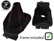 RED STITCH SUEDE GEAR BOOT+PLASTIC FRAME FOR MITSUBISHI OUTLANDER 2006-2013