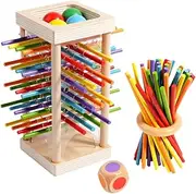 Eigell Wooden Stick Toys Gift Color Sorting for Travel Family Gatherings Parties