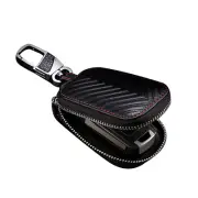 Car Key Chain Bag Genuine Leather Key Holder Cover Remote Fob Zipper Case g