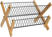 2 Tiers Foldable Dish Drying Rack,Tableware Storage Rack,Plate Drain Rack,Cutlery Shelf,Kitchen Organization,Vertical Drain Frame,for Plates,Glasses,Coffee Cups