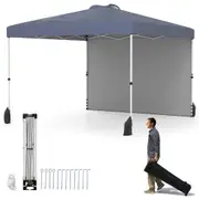 Costway 3 x 3 m Pop up Canopy Tent w/Wheeled Bag Portable Foldable Outdoor Shelter Marquee Gazebo Grey