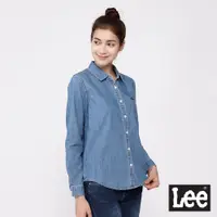 在飛比找蝦皮商城優惠-Lee 色塊拼接長袖牛仔襯衫 女 藍 101+ LL2001