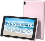 CUPEISI Tablet Android 15, 7 inch Tablet, 6GB RAM+32GB ROM/ 1TB Expandable Tableta, 1.6Ghz Quad-core Processor Computer, 1024 * 600 IPS 7'' HD Touch Screen, 5MP Camera, WiFi, Game, Bluetooth