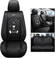 Car Seat Covers Accessories Suitable for Toyota RAV4 2017 to 2013 CH-R 2017 2016 Corolla E120 E130 Waterproof Leather, 5 Seater Car Seat Cover, Black